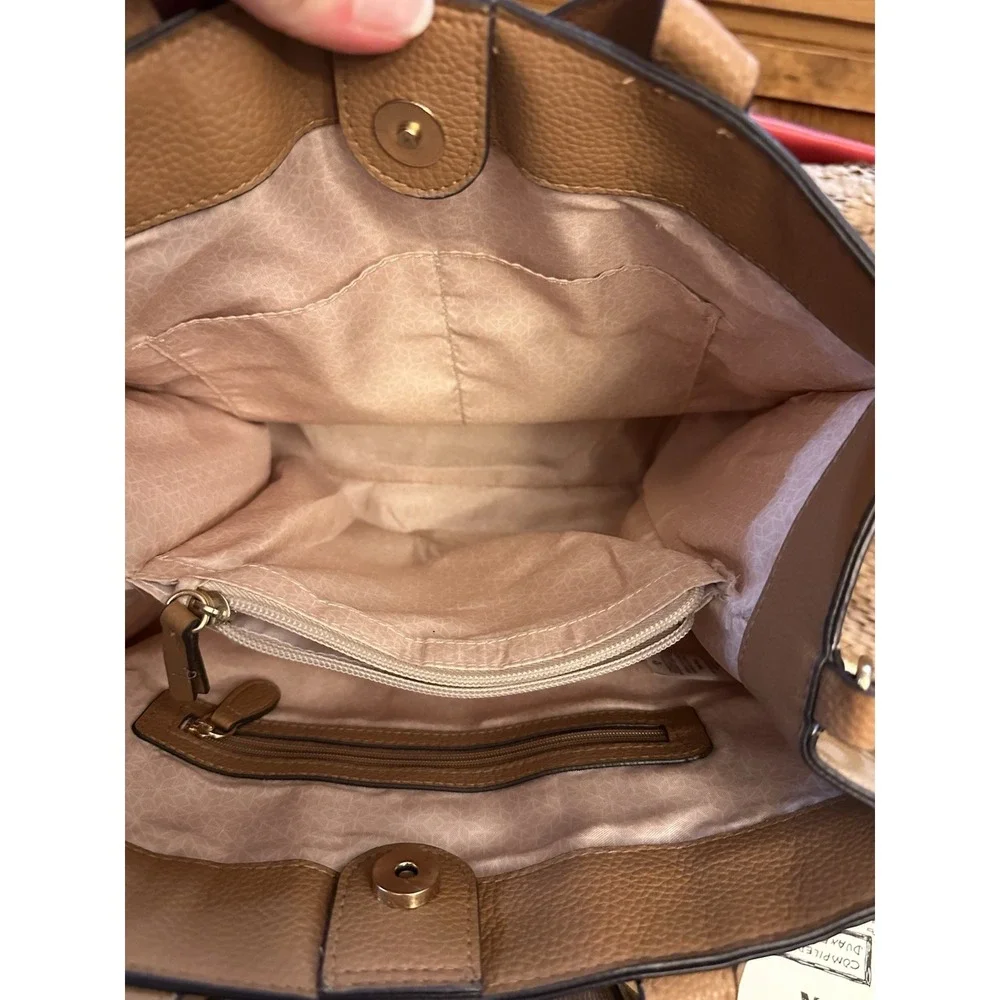 Time and Tru Satchel Bag Purse Brown Beige